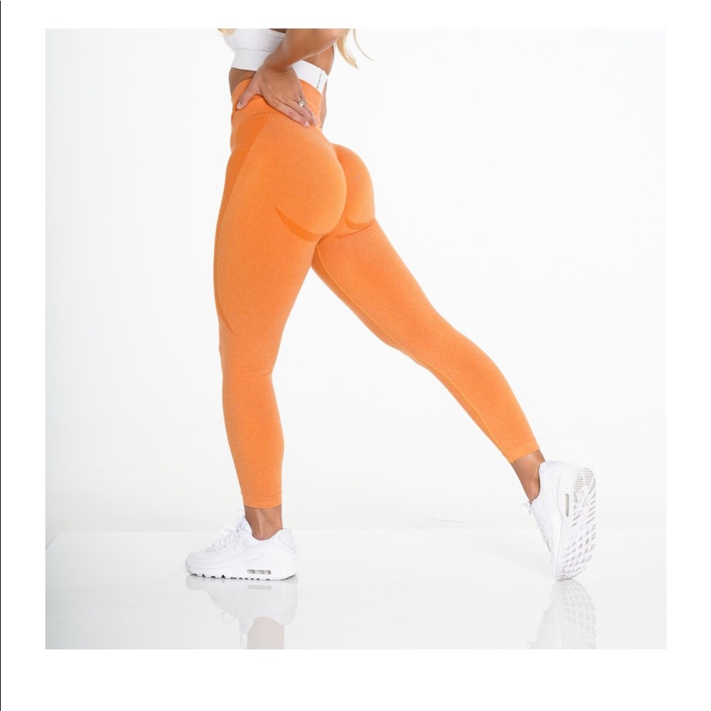 NVGTN Contour Leggings- Sunset Orange
